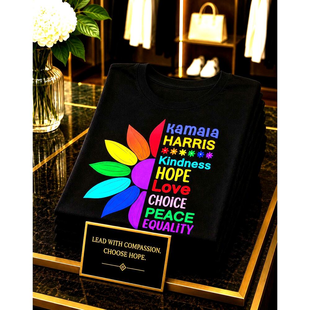 Kamala Harris T Shirt Kindness Hope Choice Equality Black 16